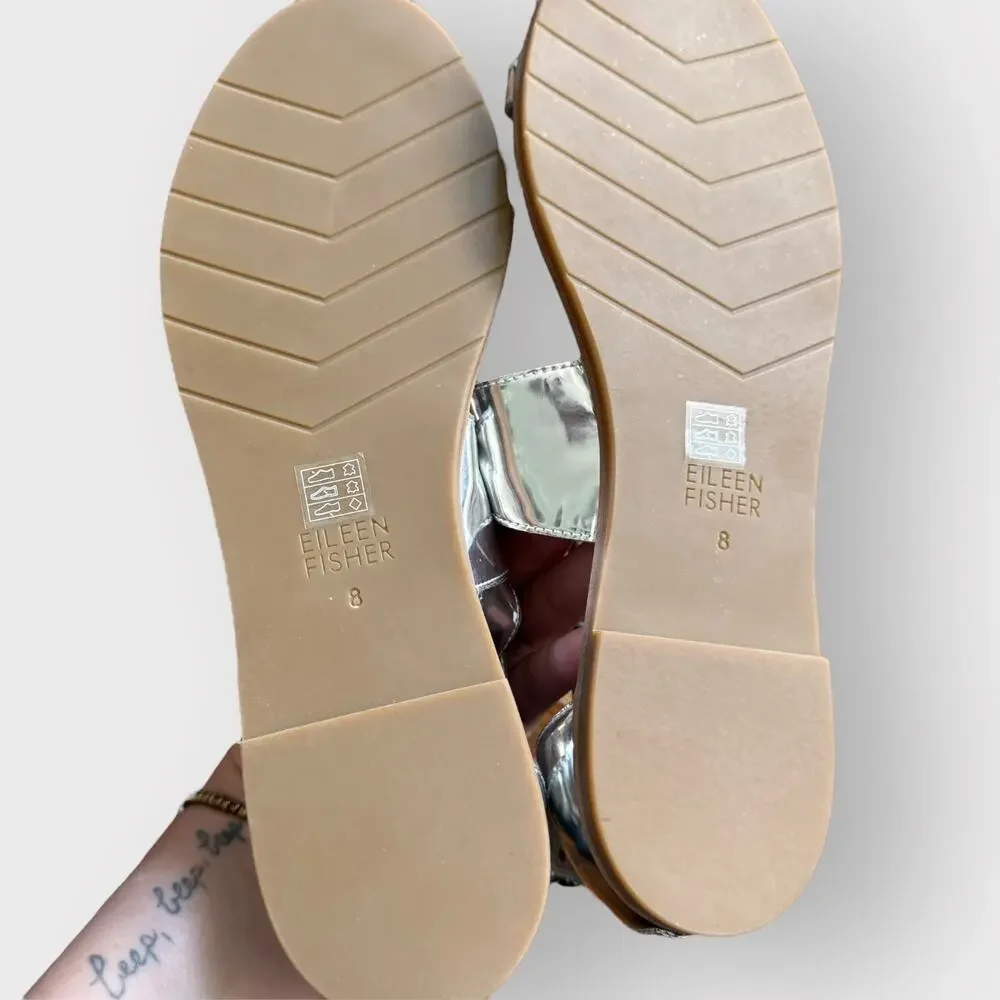 Eileen Fisher Cici silver mirrored strappy sandal